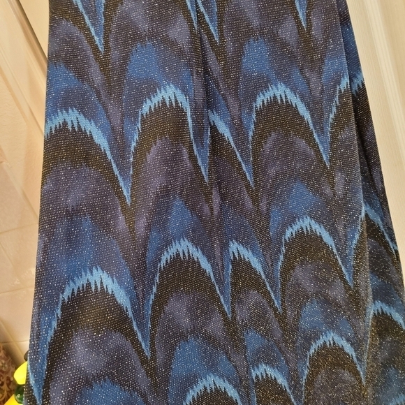 Vintage 90's La Belle Turquoise Black Sparkle Ruffle Bodycon Midi Dress Medium M - Picture 5 of 7